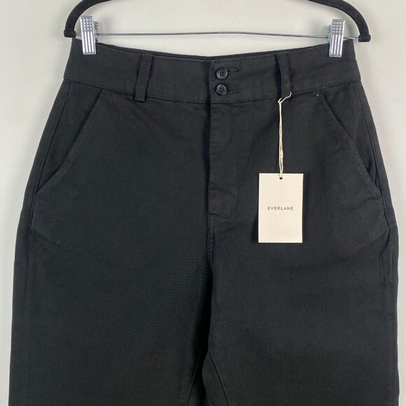 Everlane The Organic Cotton Straight-Leg Pants Size 10 Black - Picture 2 of 10